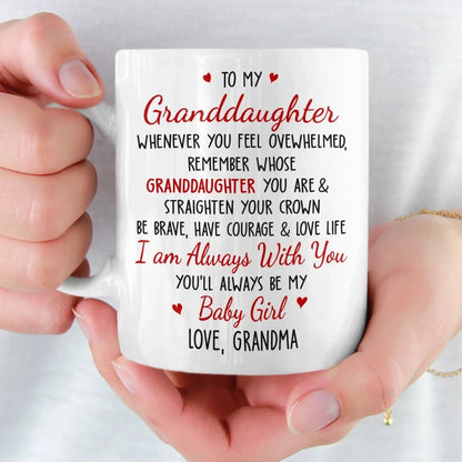 Custom Mug - Personalized Birthday Gifts For Grandma, Granddaughter - Your Strength Lights My Way