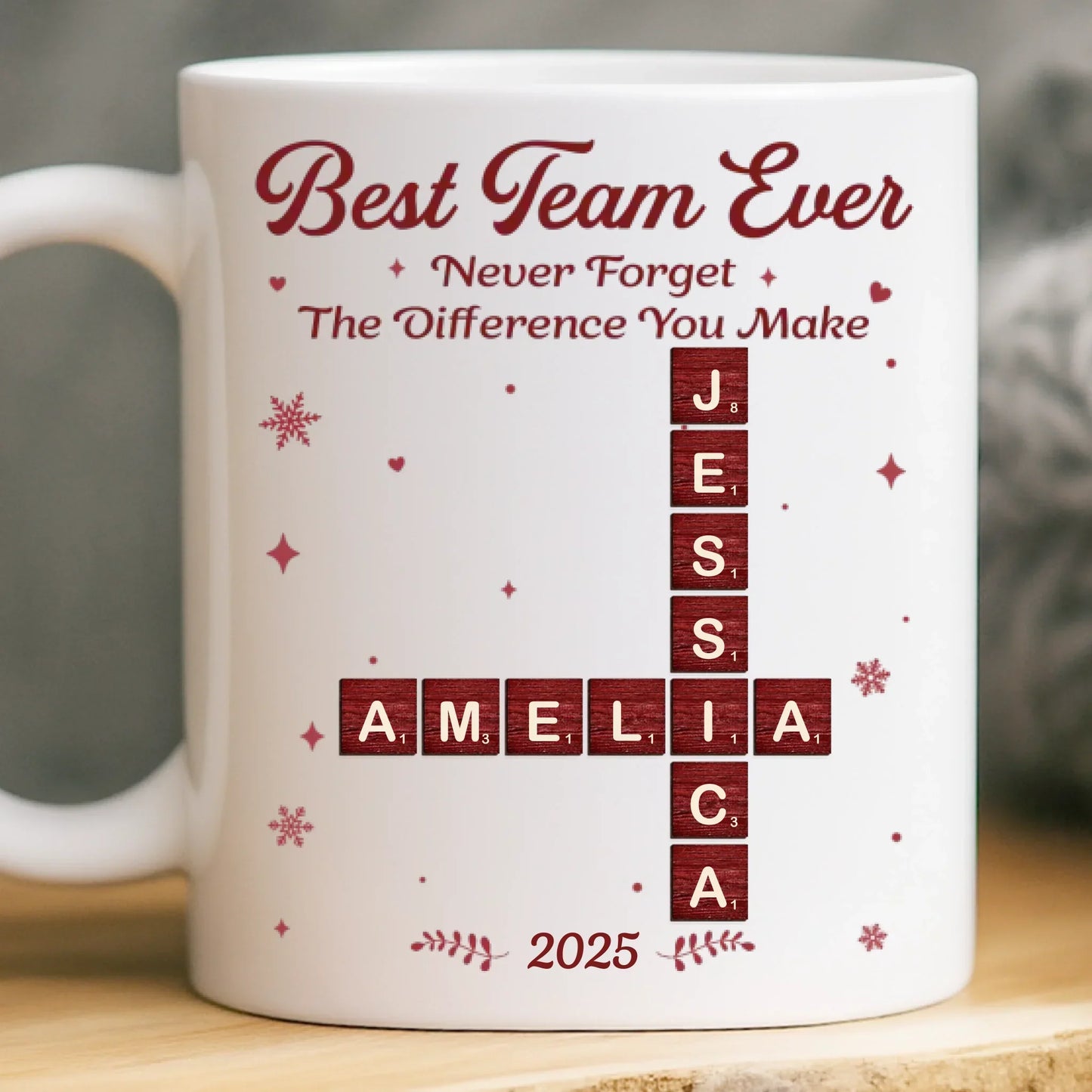 Custom Scrabble Mug - Personalized Christmas Birthday Gifts For Coworker, Work Bestie - The Dream Team, Always