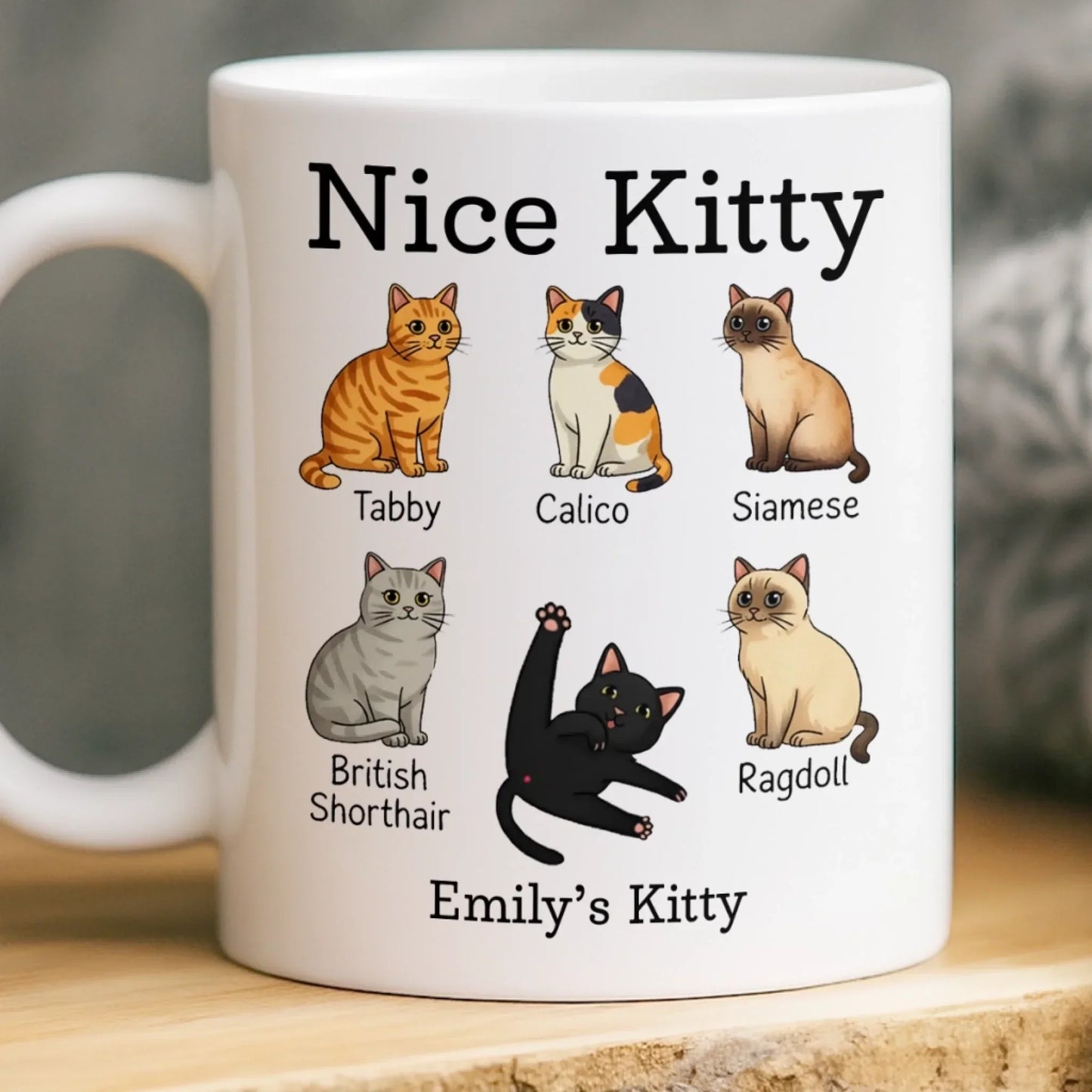 Custom Mug - Personalized Christmas Birthday Gifts For Wife, Coworkers, Friends - Purrfection Comes In Many Forms