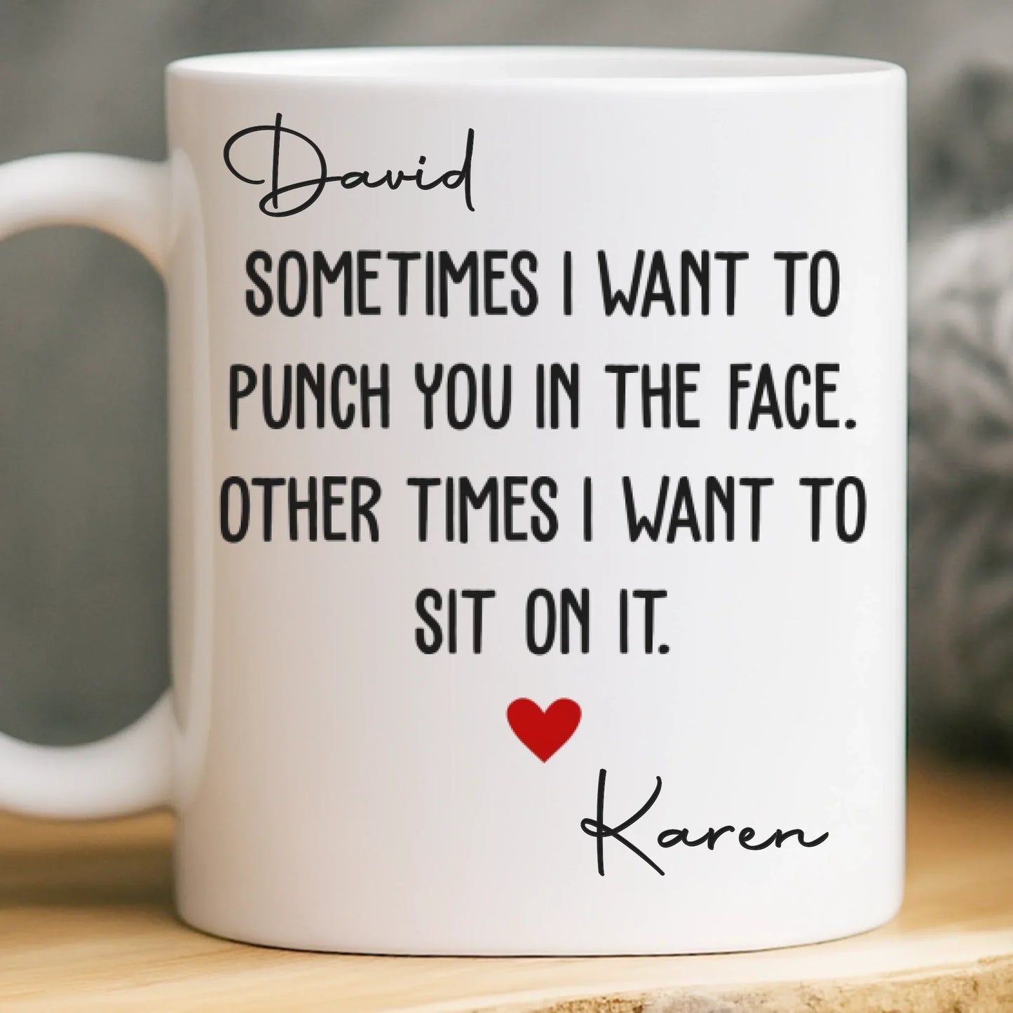 Custom Mug - Personalized Anniversary Christmas Wedding Gifts For Husband And Wife, Him And Her - My Favorite Person To Fight And Kiss