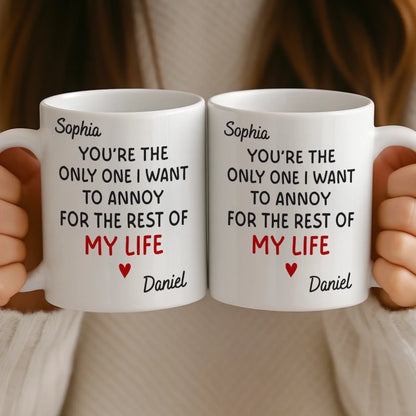 Custom Mug - Personalized Anniversary Christmas Wedding Gifts For Husband And Wife, Him And Her - I Pick You To Annoy, Daily