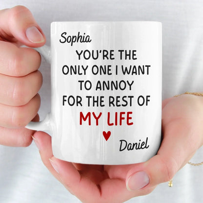 Custom Mug - Personalized Anniversary Christmas Wedding Gifts For Husband And Wife, Him And Her - I Pick You To Annoy, Daily
