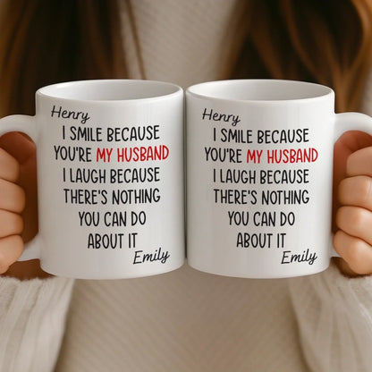 Custom Mug - Personalized Anniversary Christmas Wedding Gifts For Husband And Wife, Him And Her - Wife Life Chose Me