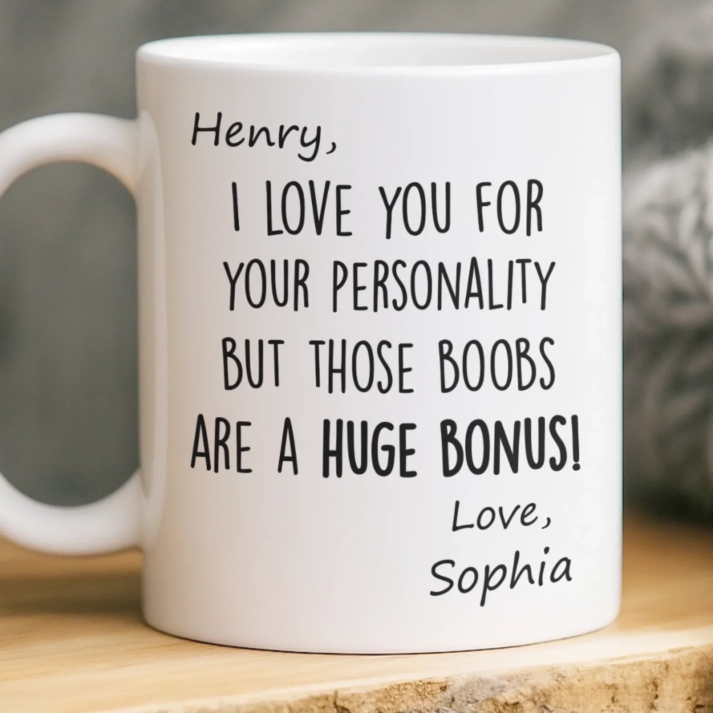 Custom Mug - Personalized Anniversary Christmas Wedding Gifts For Husband And Wife, Him And Her - My Emotional Support Human
