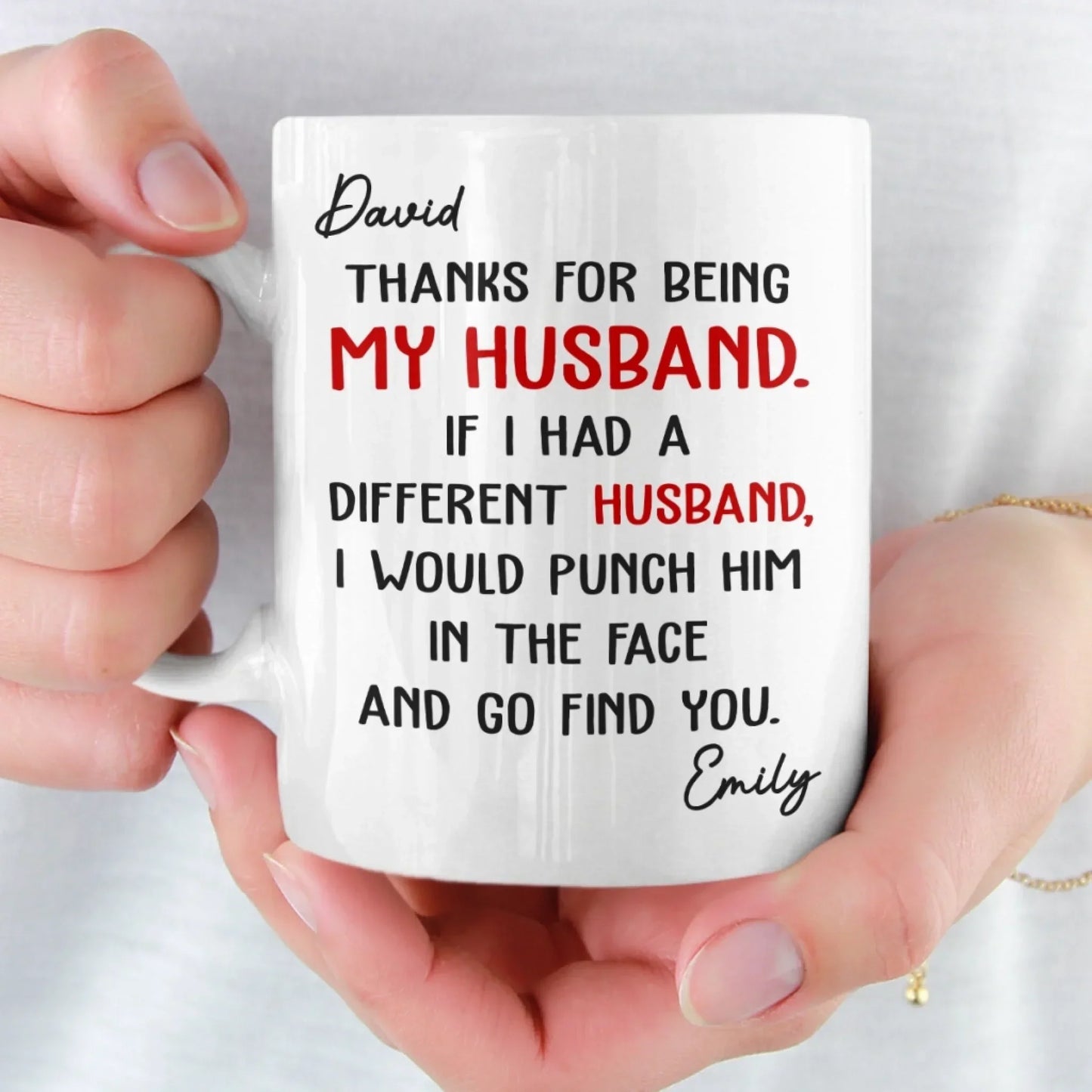 Custom Mug - Personalized Anniversary Christmas Wedding Gifts For Husband And Wife, Him And Her - You're Lucky I Love You