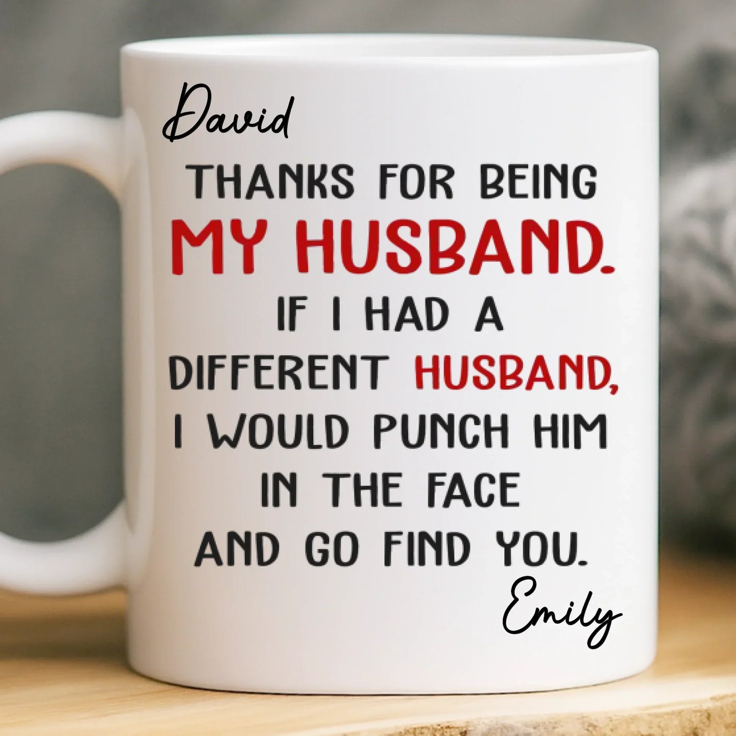 Custom Mug - Personalized Anniversary Christmas Wedding Gifts For Husband And Wife, Him And Her - You're Lucky I Love You
