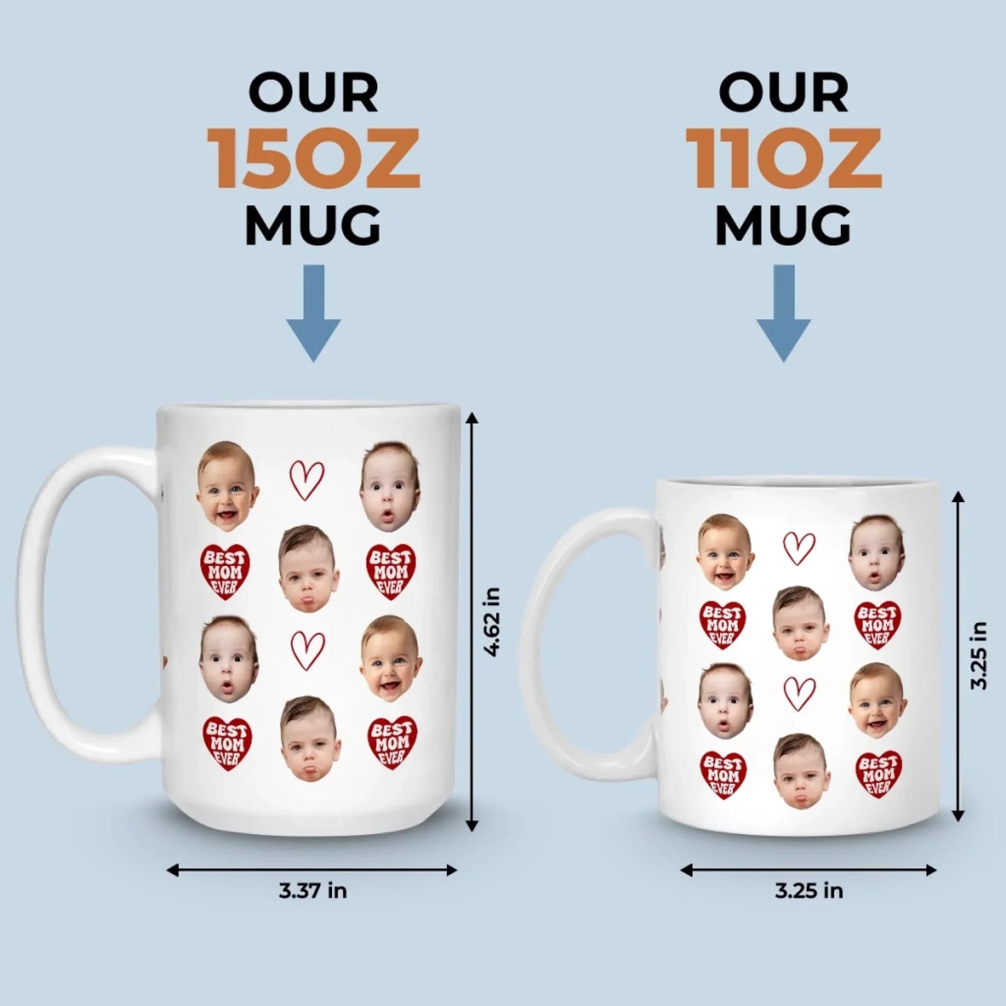 Custom Photo Mug - Personalized Birthday Gifts For Mom, Dad, Brother, Sister, Kids - My Heart Walks With You Always