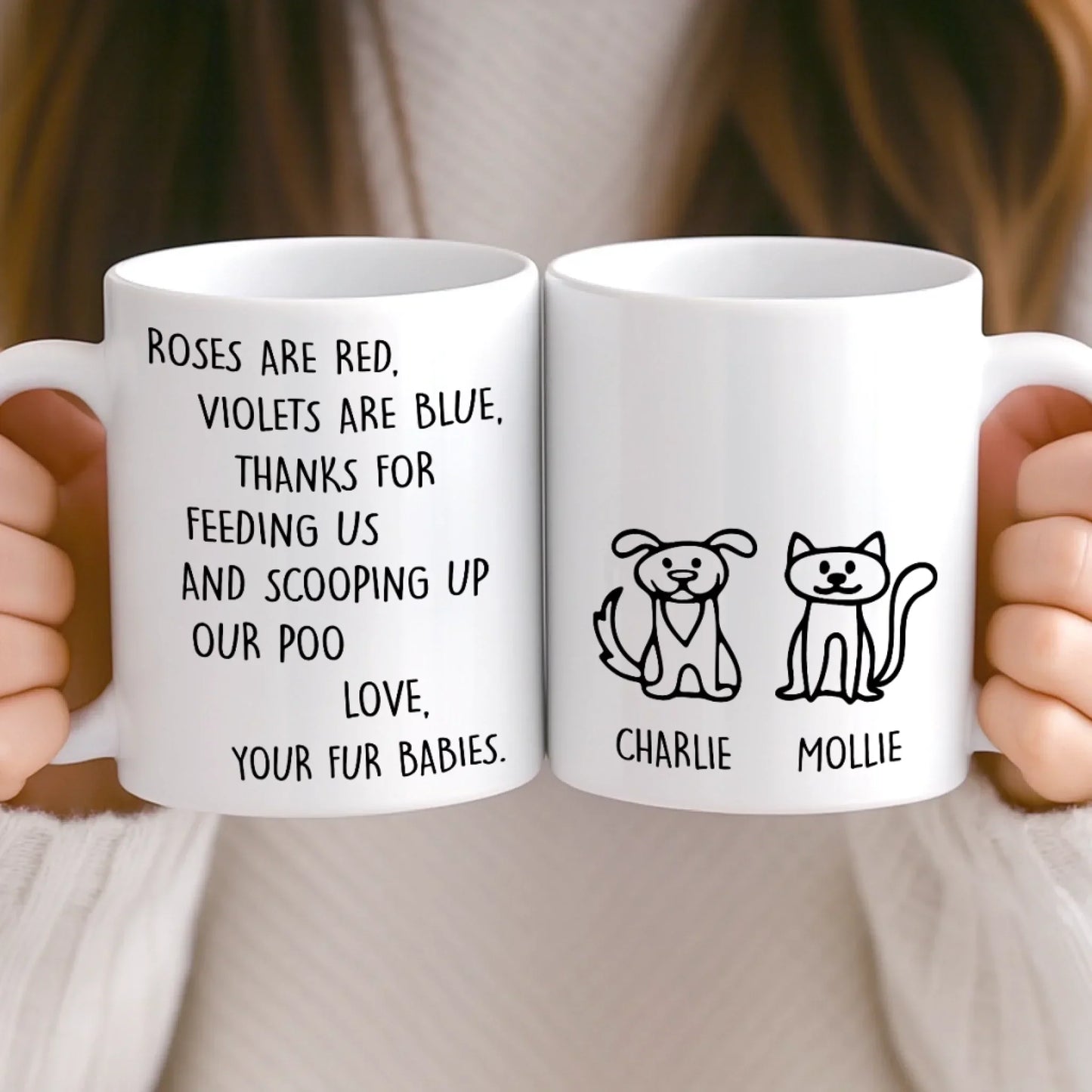 Custom Mug - Personalized Christmas Birthday Gifts For Dog Cat Lovers, Dog Dad And Mom, Cat Owners - Fur Babies, Full Drama