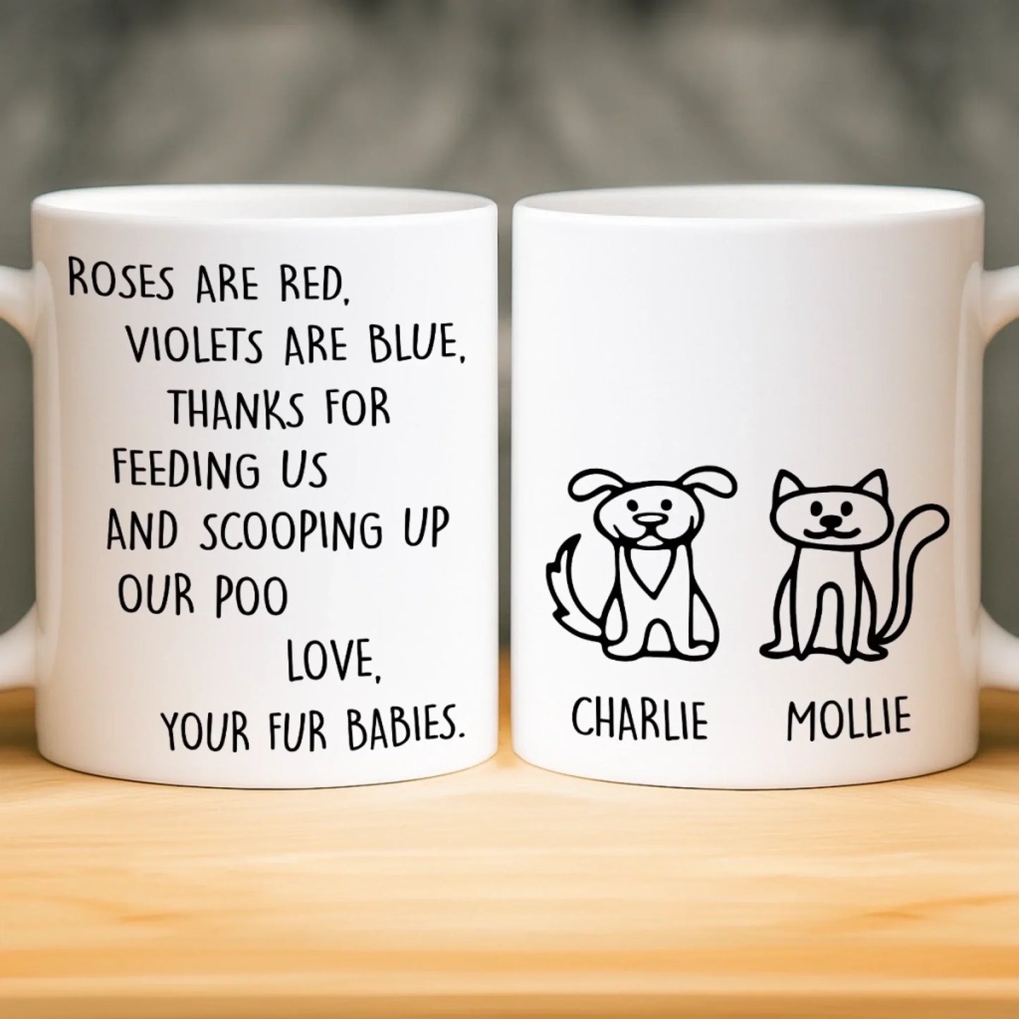 Custom Mug - Personalized Christmas Birthday Gifts For Dog Cat Lovers, Dog Dad And Mom, Cat Owners - Fur Babies, Full Drama