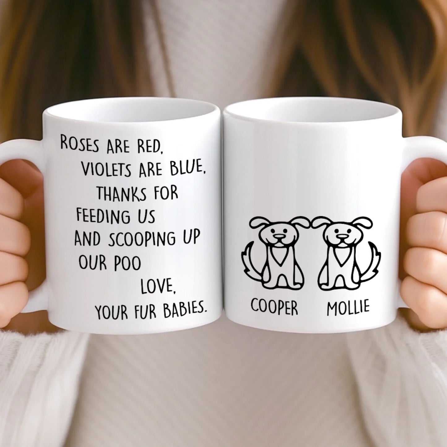 Custom Mug - Personalized Christmas Birthday Gifts For Dog Lovers, Dog Dad And Mom - Pet Hair, Don't Care