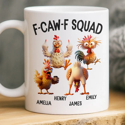 Custom Mug - Personalized Funny Gifts For Best Friends, Coworker, Work Bestie - Feather Gang In Action