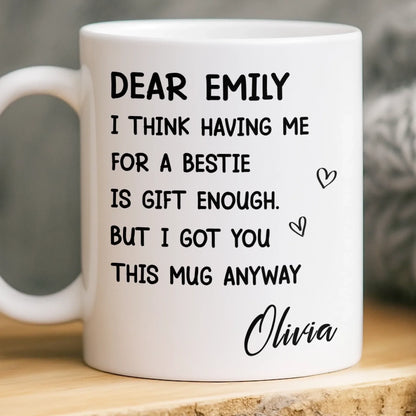 Custom Mug - Personalized Best Friend Birthday Gifts For Women, Besties, Sisters, BFF - You Are My Everyday Joy