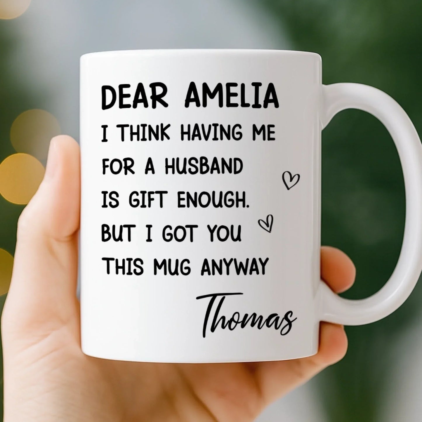 Custom Mug - Personalized Anniversary Wedding Gifts For Husband And Wife, Him And Her - Your Love Is My Peace