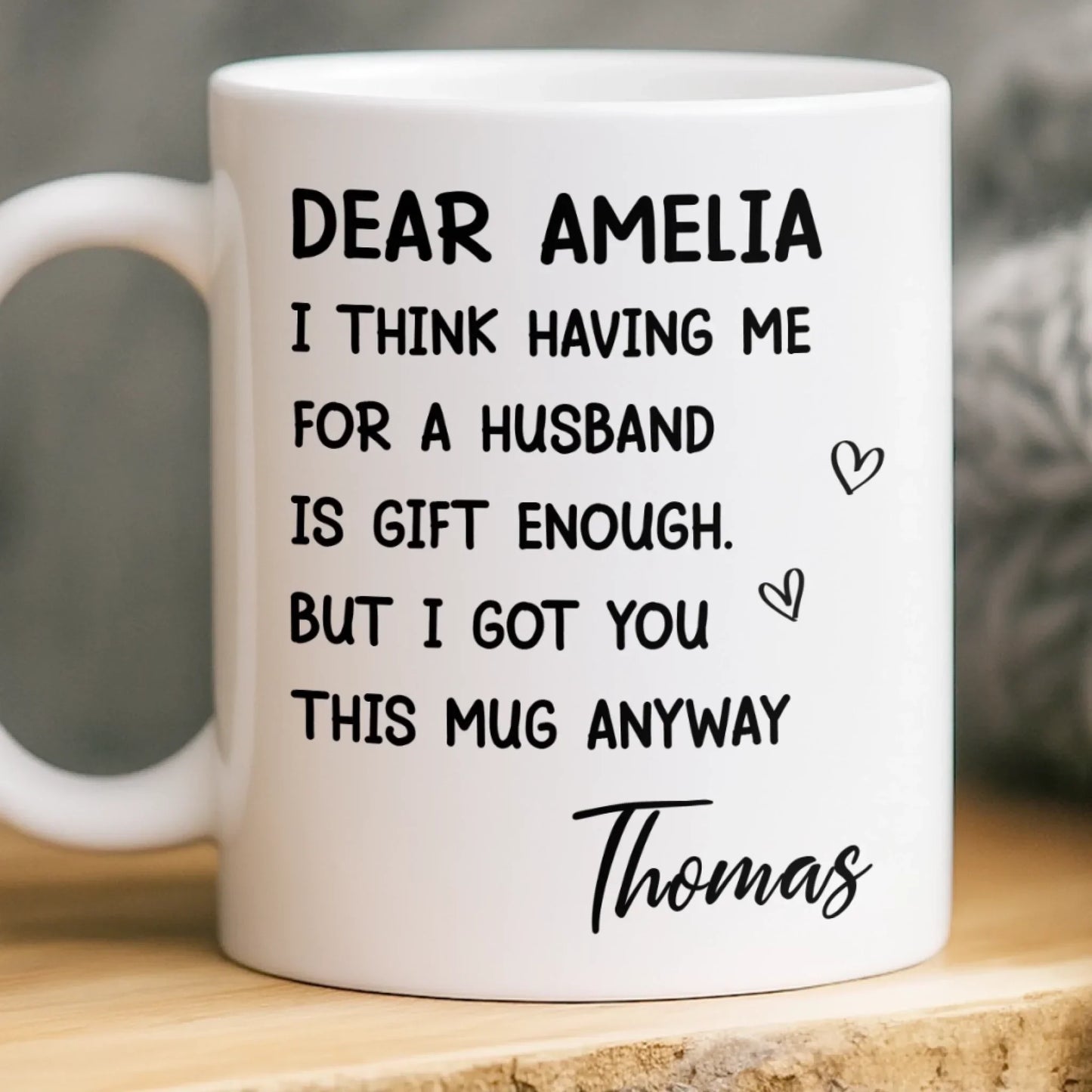 Custom Mug - Personalized Anniversary Wedding Gifts For Husband And Wife, Him And Her - Your Love Is My Peace