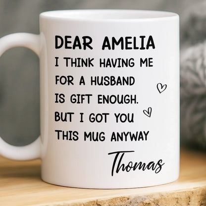 Custom Mug - Personalized Anniversary Wedding Gifts For Husband And Wife, Him And Her - Your Love Is My Peace
