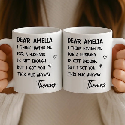 Custom Mug - Personalized Anniversary Wedding Gifts For Husband And Wife, Him And Her - Your Love Is My Peace