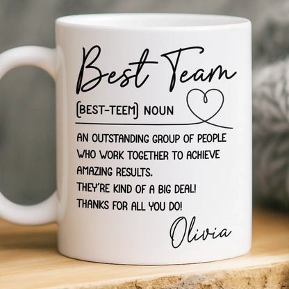 Custom Mug - Personalized Birthday Gifts For Coworker, Work Bestie - Work Feels Lighter With You