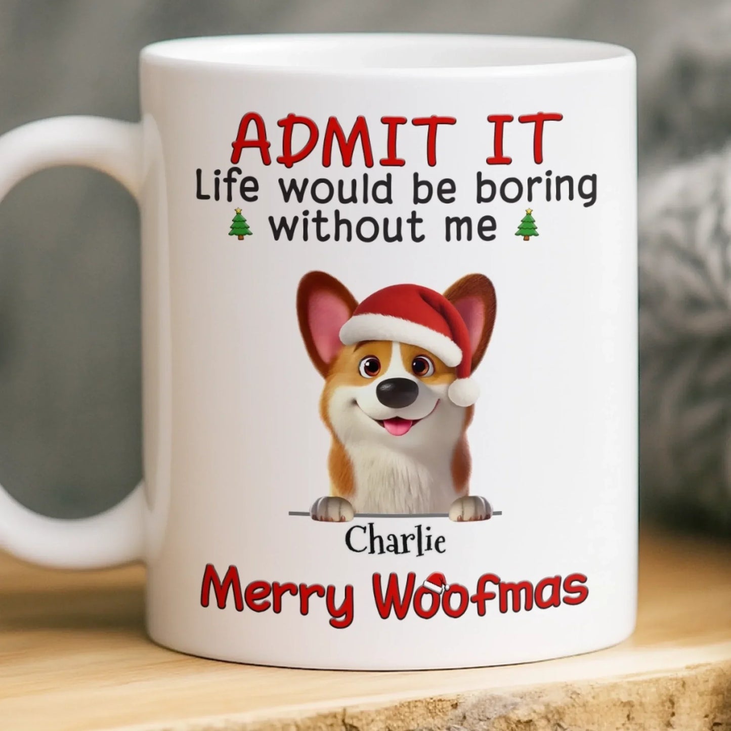 Custom Mug - Personalized Christmas Birthday Gifts For Dog Lovers, Dog Dad And Mom - Santa's Favorite Troublemaker