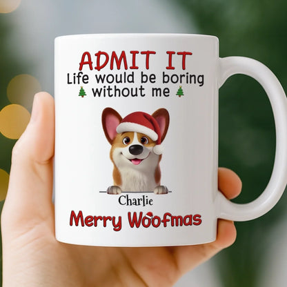 Custom Mug - Personalized Christmas Birthday Gifts For Dog Lovers, Dog Dad And Mom - Santa's Favorite Troublemaker