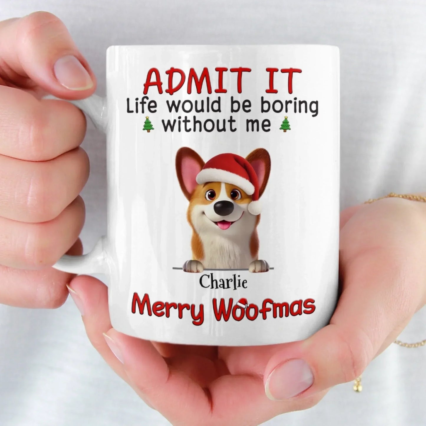 Custom Mug - Personalized Christmas Birthday Gifts For Dog Lovers, Dog Dad And Mom - Santa's Favorite Troublemaker