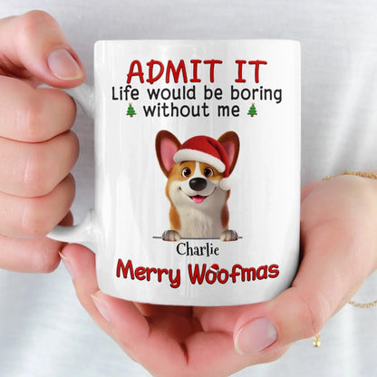 Custom Mug - Personalized Christmas Birthday Gifts For Dog Lovers, Dog Dad And Mom - Santa's Favorite Troublemaker