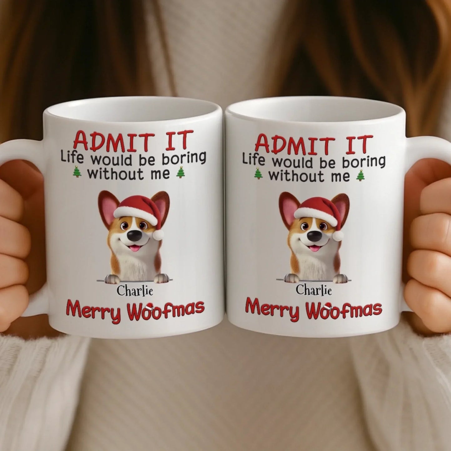 Custom Mug - Personalized Christmas Birthday Gifts For Dog Lovers, Dog Dad And Mom - Santa's Favorite Troublemaker