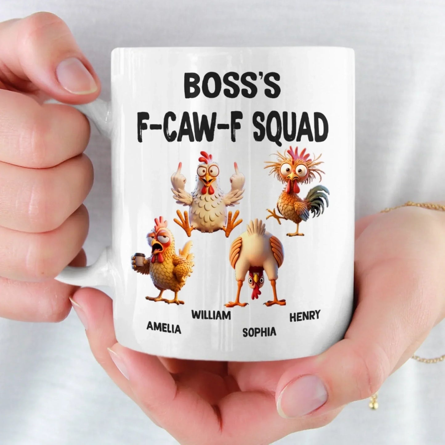 Custom Mug - Personalized Funny Gifts For Best Friends, Coworker, Work Bestie - Cluck If You Love Your Coworkers