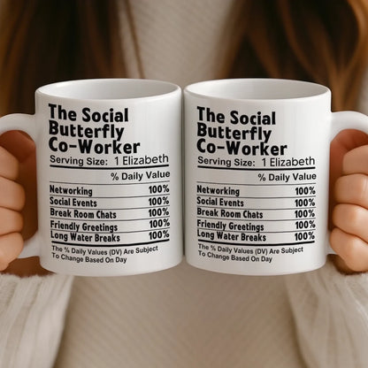 Custom Mug - Personalized Birthday Gifts For Coworker, Work Bestie - Teamwork Fueled By Coffee And Chaos