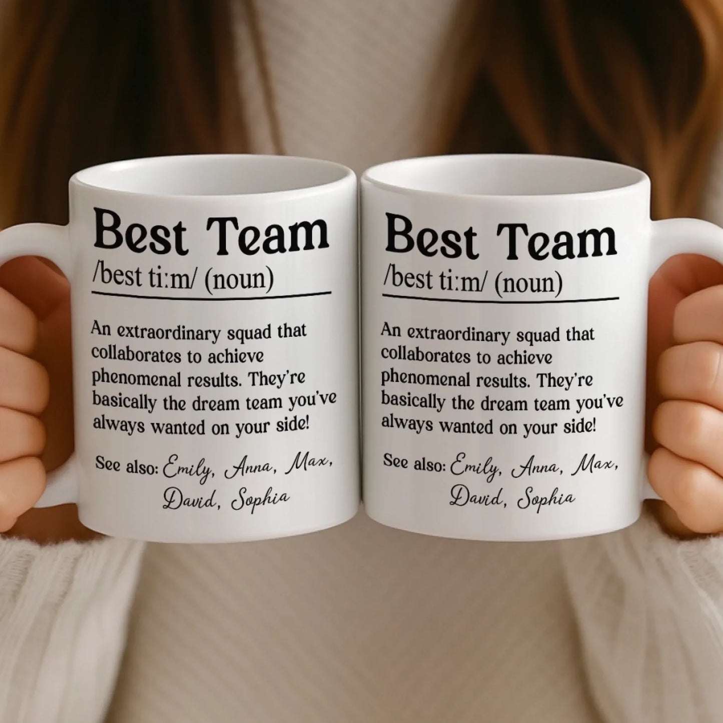 Custom Mug - Personalized Birthday Gifts For Coworker, Work Bestie - Dream Team