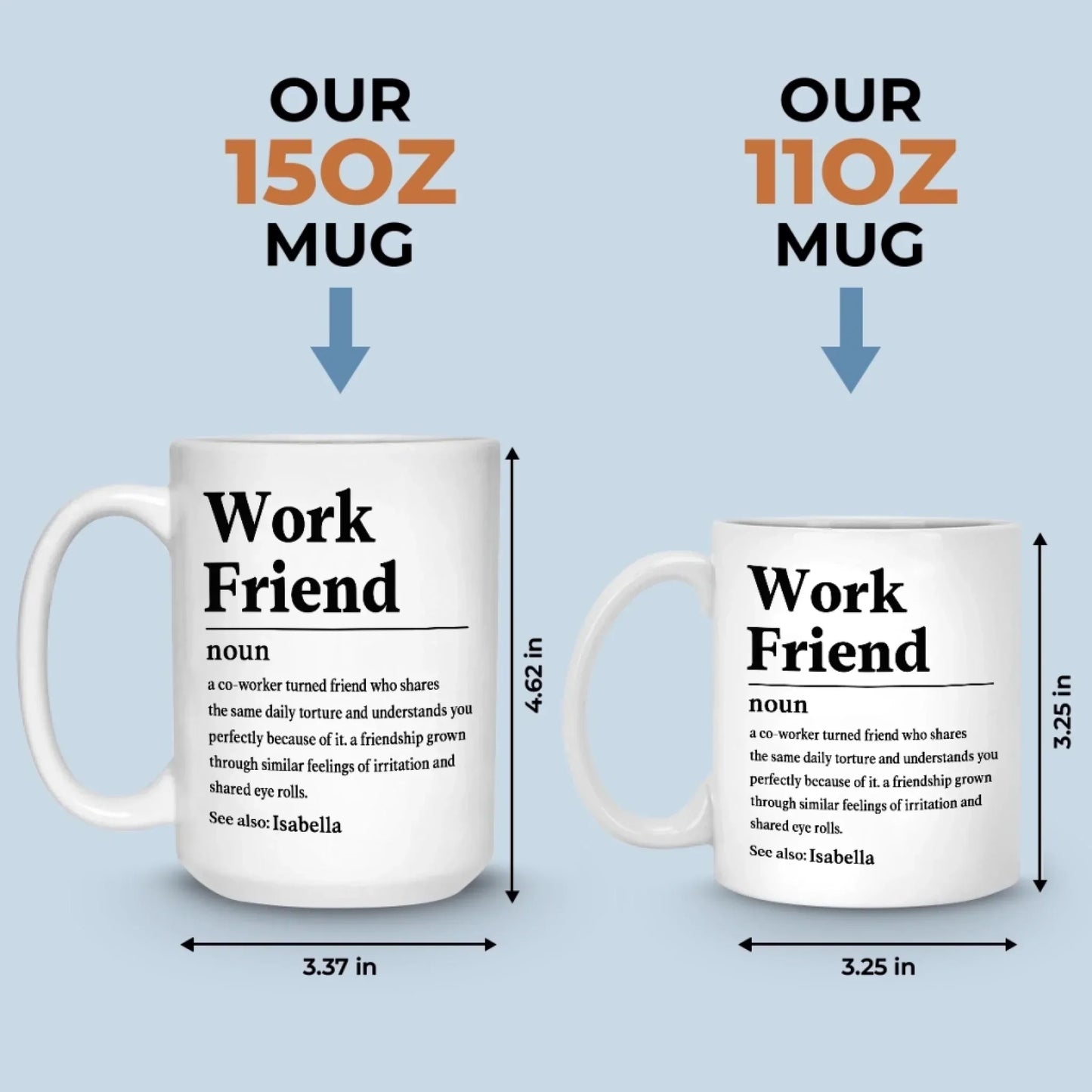 Custom Mug - Personalized Birthday Gifts For Coworker, Work Bestie - Work Friend
