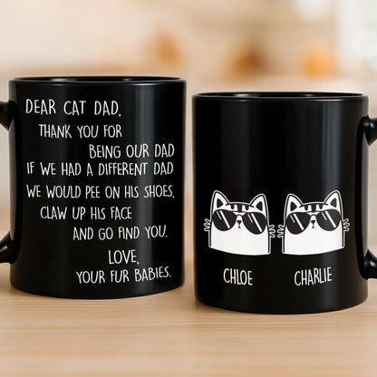 Custom Black Mug - Personalized Birthday Gifts For Cat Lovers, Cat Mom And Dad - Your Fur Babies Run This House