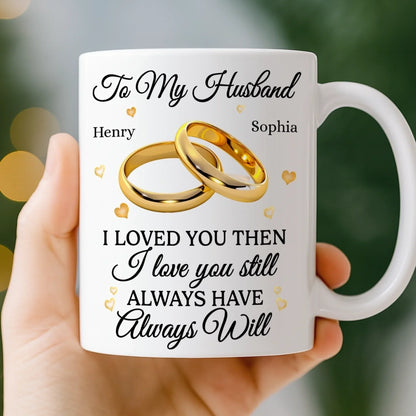 Custom Mug - Personalized Anniversary Wedding Gifts For Husband And Wife, Him And Her - Love You Then, Love You Now