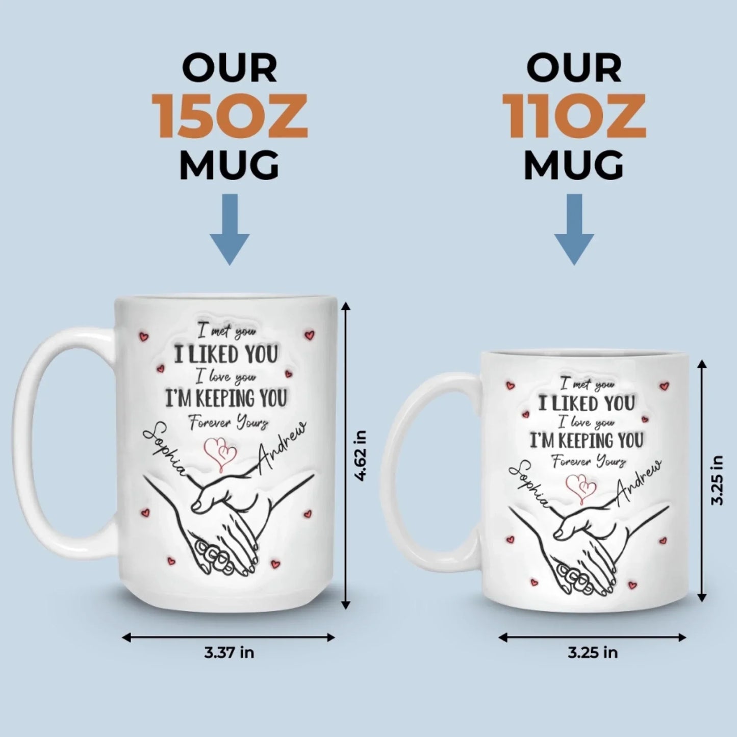 Custom 3D Inflated Effect Printed Mug - Personalized Anniversary Wedding Gifts For Husband And Wife, Him And Her - Always You, Always My Choice