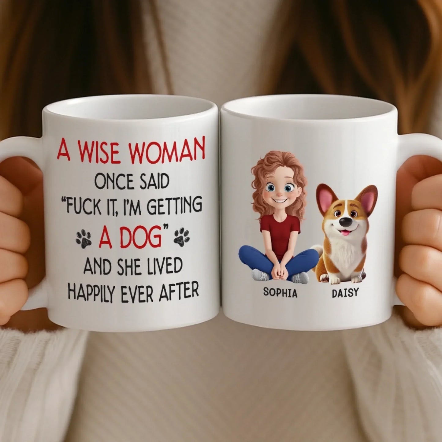 Custom Mug - Personalized Birthday Gifts For Dog Lovers, Dog Dad And Mom - My Heart Has Four Paws