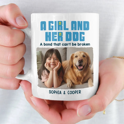 Custom Photo Mug - Personalized Christmas Birthday Gifts For Dog Cat Lovers, Dog Dad And Mom, Cat Owners - Little Girl, Big Love