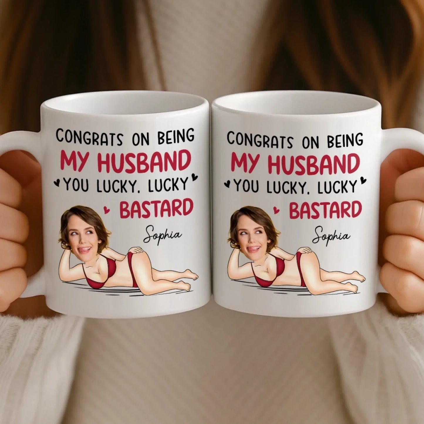 Custom Photo Mug - Personalized Anniversary Wedding Gifts For Husband And Wife, Him And Her - You Me Always Forever