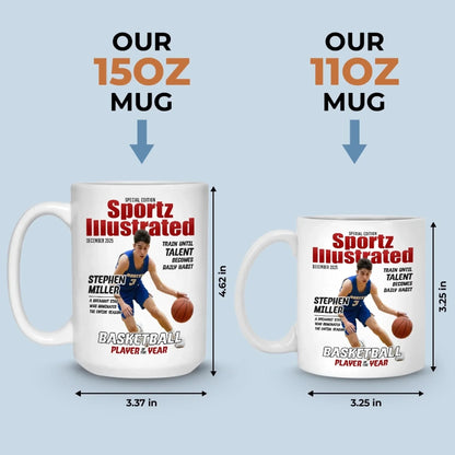 Custom Photo Magazine Mug - Personalized Birthday Gifts For Football, Basketball, Soccer, Baseball, Golf, Ice Hockey Lovers, Sports Fans, Sports Lovers - I'm Here For The Game