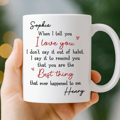Custom Mug - Personalized Anniversary Wedding Gifts For Husband And Wife, Him And Her - Holding On To Us