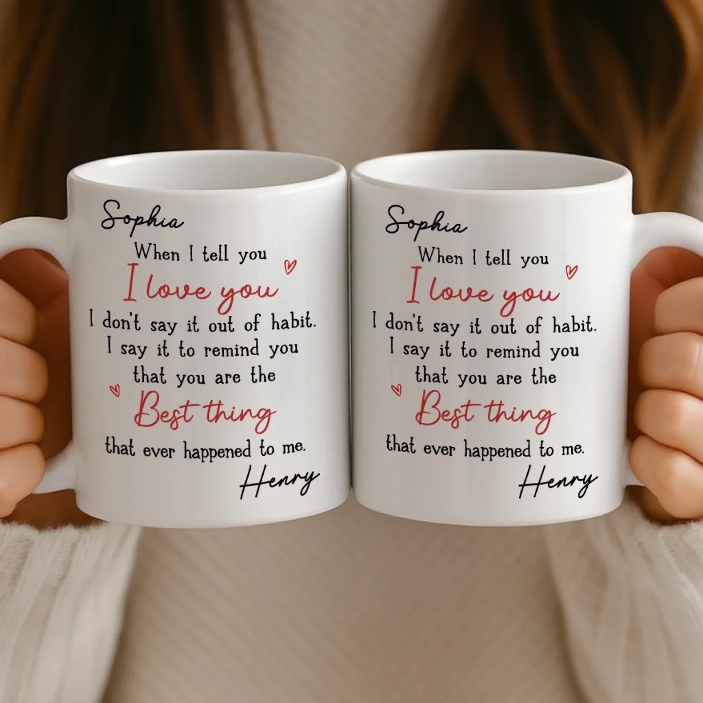 Custom Mug - Personalized Anniversary Wedding Gifts For Husband And Wife, Him And Her - Holding On To Us