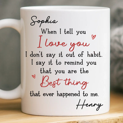 Custom Mug - Personalized Anniversary Wedding Gifts For Husband And Wife, Him And Her - Holding On To Us