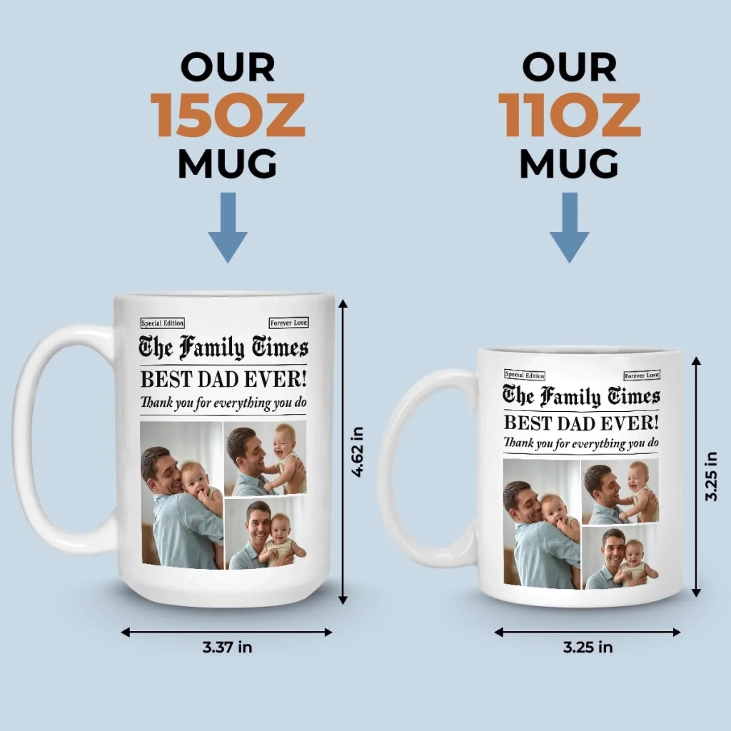 Custom Photo Mug - Personalized Birthday Gifts For Mom, Dad, Brother, Sister, Kids - You Are My Safe Home