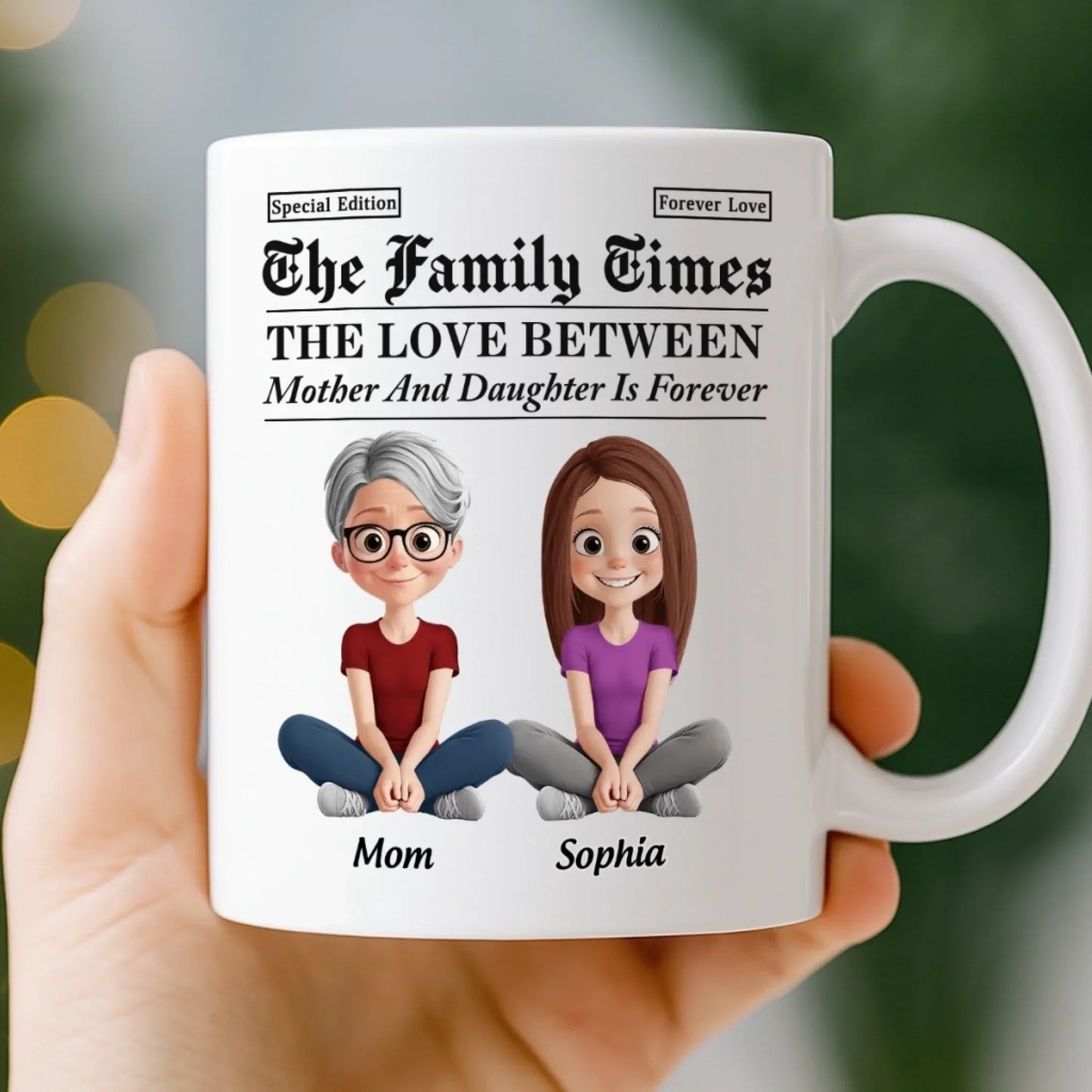 Custom Mug - Personalized Birthday Gifts For Mom, Dad, Daughter, Son - Growing Up Together With Love