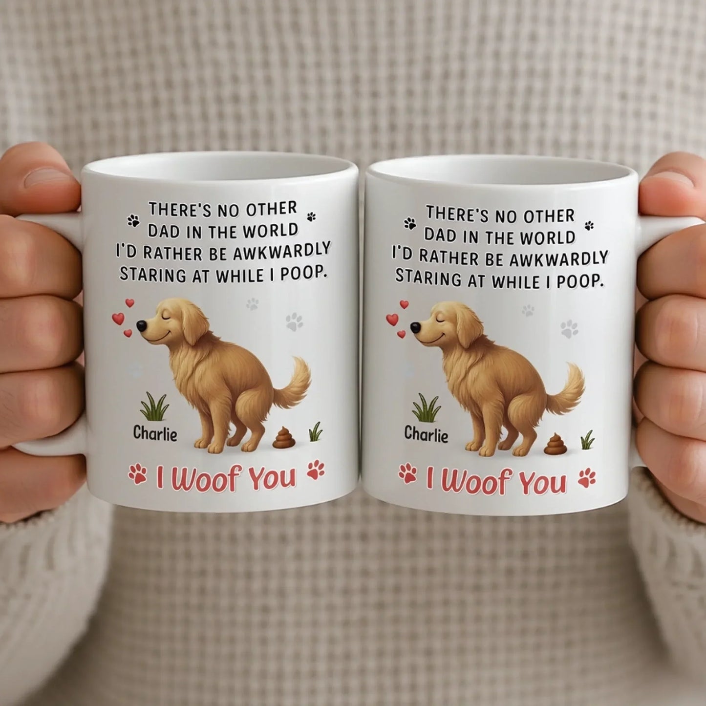 Custom Mug - Personalized Christmas Birthday Gifts For Dog Lovers, Dog Dad And Mom - Poop Buddy For Life
