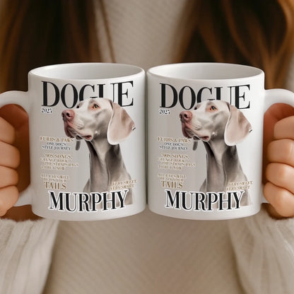 Custom Photo Magazine Mug - Personalized Birthday Gifts For Dog Lovers, Dog Dad And Mom - Captured Love In A Cup