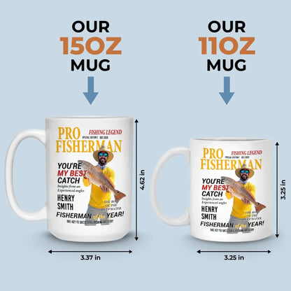 Custom Photo Magazine Mug - Personalized Birthday Gifts For Fisherman - Hooked On A Good Day