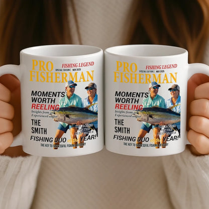 Custom Photo Magazine Mug - Personalized Birthday Gifts For Fisherman - The Catch Of A Lifetime