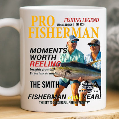 Custom Photo Magazine Mug - Personalized Birthday Gifts For Fisherman - The Catch Of A Lifetime