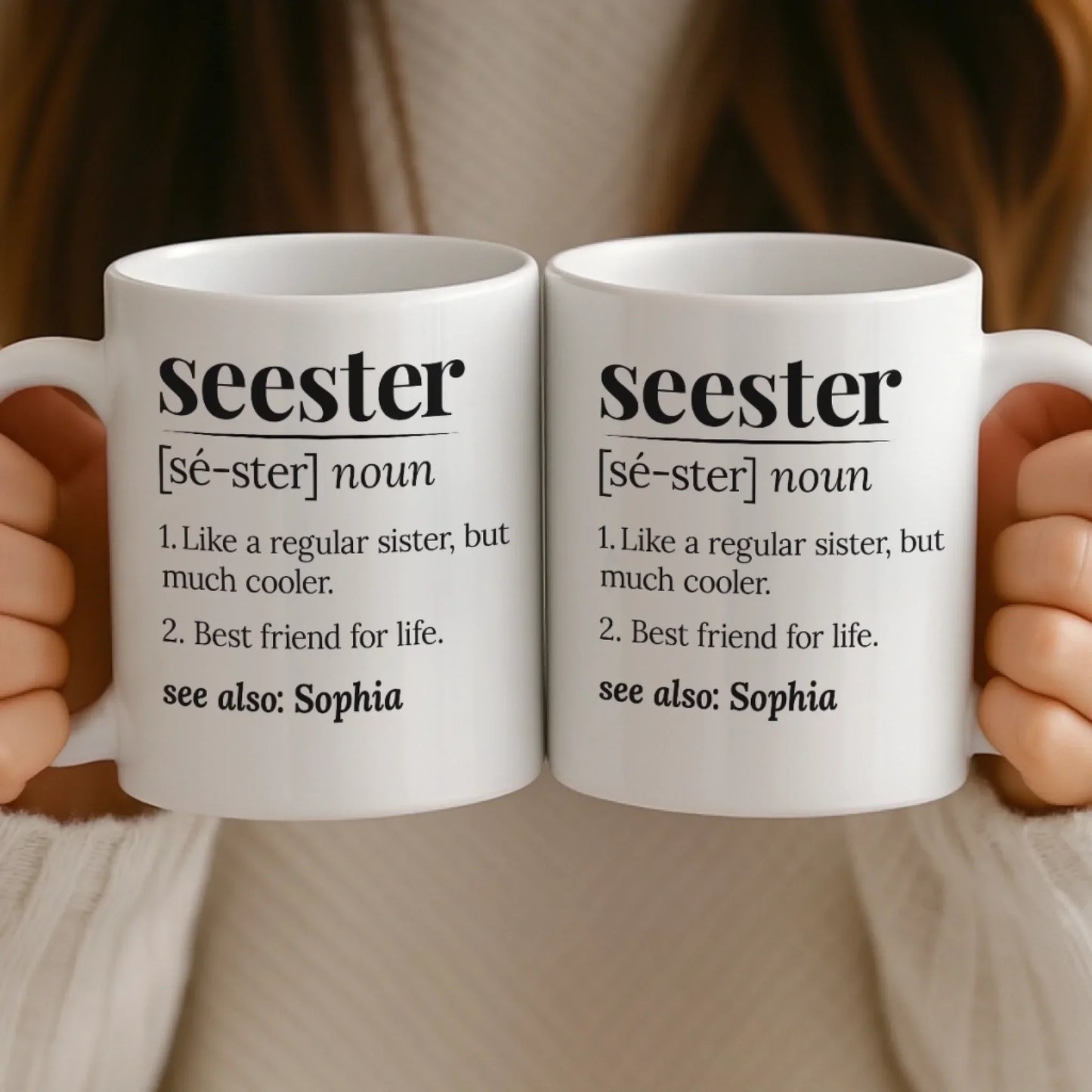 Custom Mug - Personalized Best Friend Birthday Gifts For Women, Besties, Sisters, BFF - Life Hits Softer Together