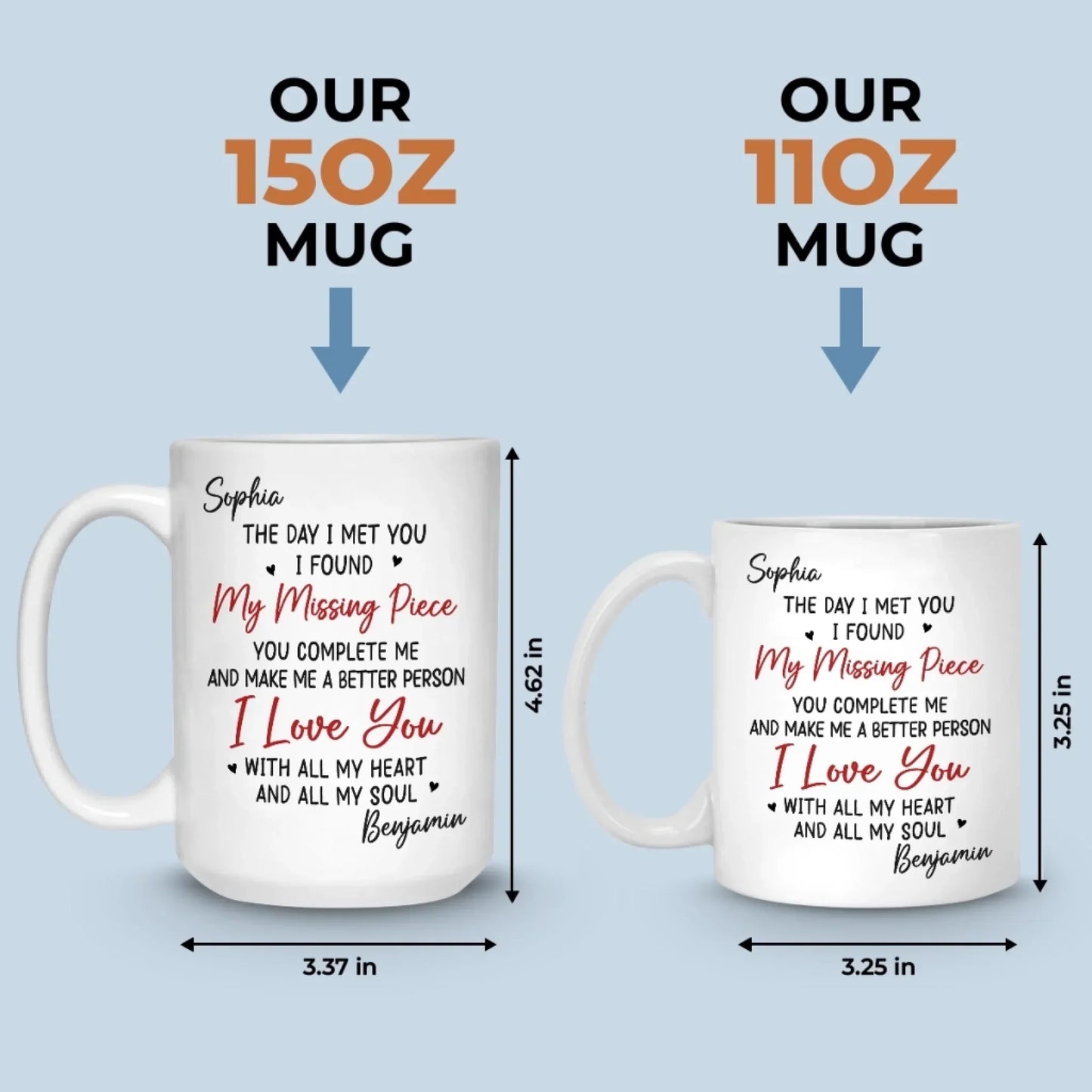 Custom Mug - Personalized Anniversary Wedding Gifts For Husband And Wife, Him And Her - Hearts Chosen Forever