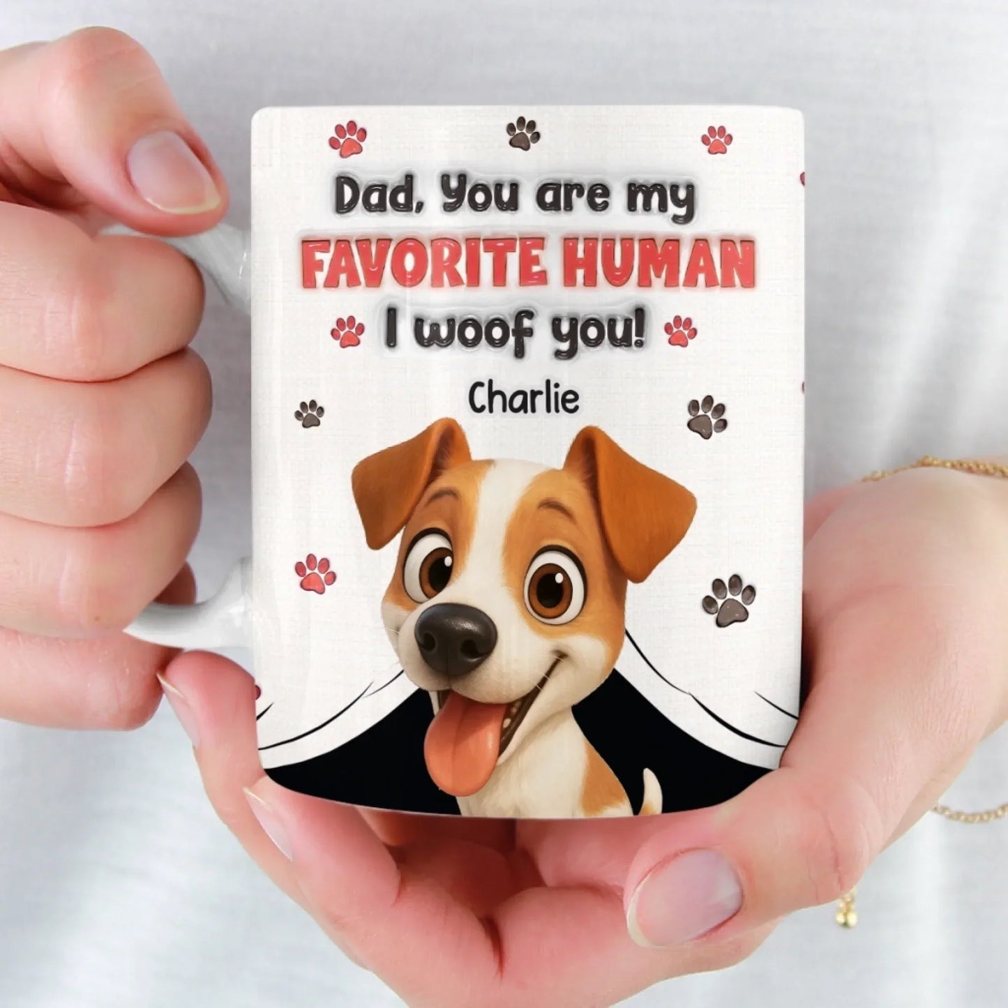 Custom Mug - Personalized Birthday Gifts For Dog Lovers, Dog Dad And Mom - Fur Baby's Favorite Human
